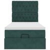 vidaXL Cadre de lit ottoman avec matelas vert foncé 90x190 cm velours