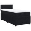 vidaXL Sommier &agrave; lattes de lit avec matelas Noir 90x200 cm Velours
