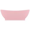 vidaXL Lavabo ovale de luxe &agrave; trop-plein Rose mat 58,5x39 cm C&eacute;ramique