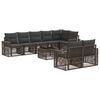 vidaXL Ensemble de canap&eacute; de jardin 9 pc Gris et Gris fonc&eacute; polyrotin