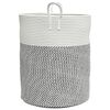 vidaXL Panier de rangement gris et blanc Ø38x46 cm coton