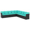 vidaXL Salon de jardin 9 pcs avec coussins noir r&eacute;sine tress&eacute;e