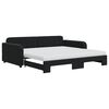 vidaXL Lit de jour avec lit gigogne et matelas noir 100x200 cm velours