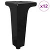 vidaXL Pieds de meuble 12 pi&egrave;ces Noir 54,1 x 54,1 x 100 mm Fer