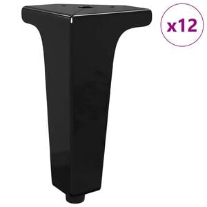 vidaXL Pieds de meuble 12 pi&egrave;ces Noir 54,1 x 54,1 x 100 mm Fer