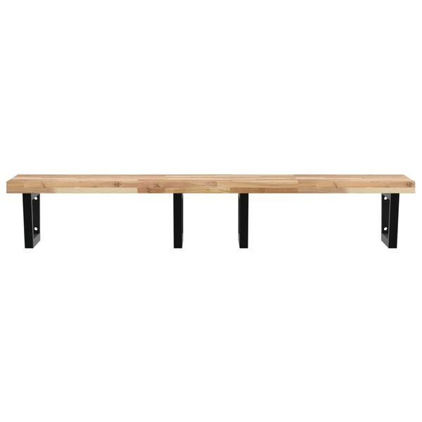 vidaXL &Eacute;tag&egrave;re de vasque murale acier et bois massif d'acacia