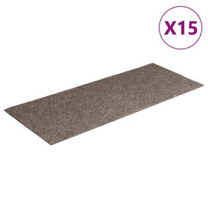 vidaXL Tapis d'escalier autocollants 15 pi&egrave;ces 60 x 25 cm Beige Rectangulaire