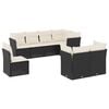 vidaXL Salon de jardin 8 pcs avec coussins noir r&eacute;sine tress&eacute;e