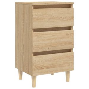vidaXL Table de chevet avec pieds en bois ch&ecirc;ne sonoma 40x35x69 cm