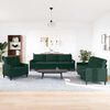 vidaXL Ensemble de canap&eacute;s 3 pcs avec coussins Vert fonc&eacute; Velours