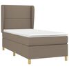 vidaXL Sommier &agrave; lattes de lit avec matelas Taupe 90x190 cm Tissu