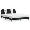 vidaXL Lit Viana avec matelas noir et blanc 160x200 cm similicuir