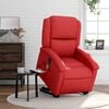vidaXL Fauteuil inclinable de massage &eacute;lectrique rouge similicuir