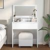 vidaXL Tables de maquillage pour chambre avec tiroir Blanc brillant