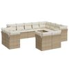 vidaXL Salon de jardin avec coussins 12 pcs beige r&eacute;sine tress&eacute;e