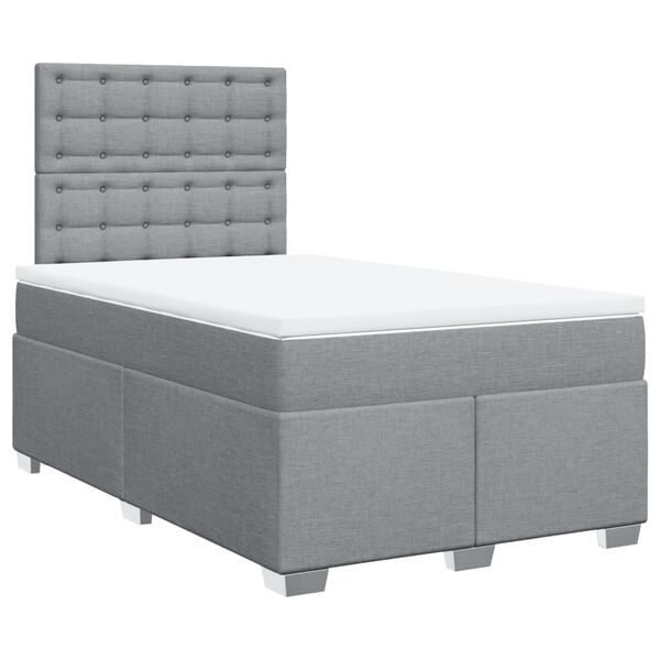 vidaXL Sommier &agrave; lattes de lit avec matelas Gris clair 120x200cm Tissu