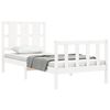 vidaXL Cadre de lit sans matelas blanc bois de pin massif