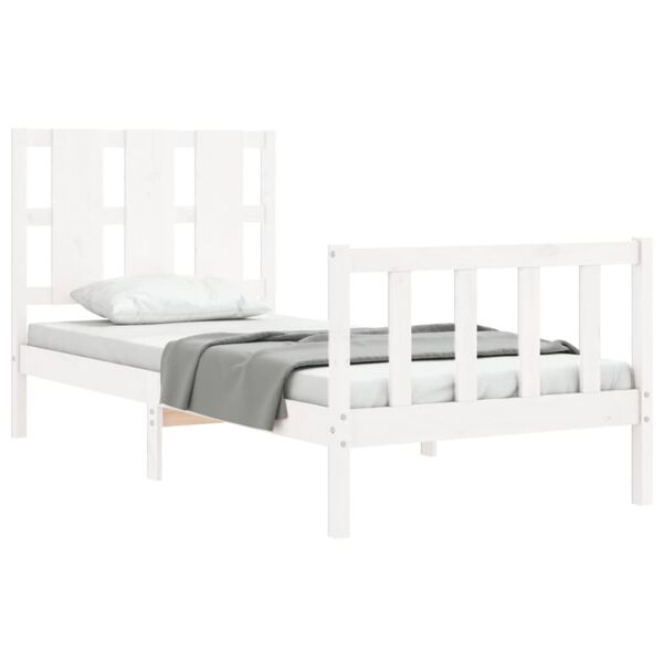 vidaXL Cadre de lit sans matelas blanc bois de pin massif