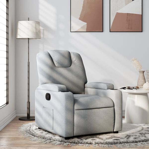 vidaXL Fauteuil inclinable en tissu gris clair