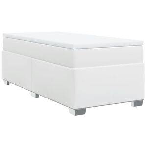 vidaXL Sommier &agrave; lattes de lit avec matelas Blanc 100x200cm Similicuir