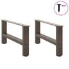 vidaXL Pieds de table basse en acier naturel 2 pi&egrave;ces 70 x (30-31) cm Acier