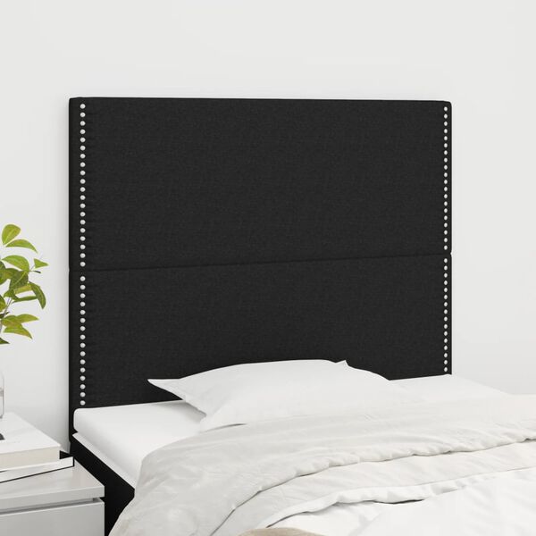 vidaXL T&ecirc;te de lit Noir 80x5x118/128 cm Tissu