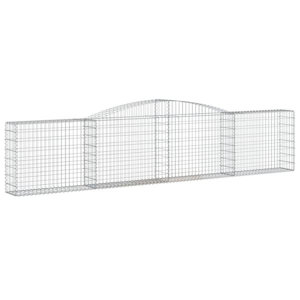 vidaXL Paniers à gabions arqués 20 pcs 400x30x80/100 cm Fer galvanisé