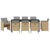 vidaXL Ensemble de salle &agrave; manger pour jardin 9 pcs Beige polyrotin