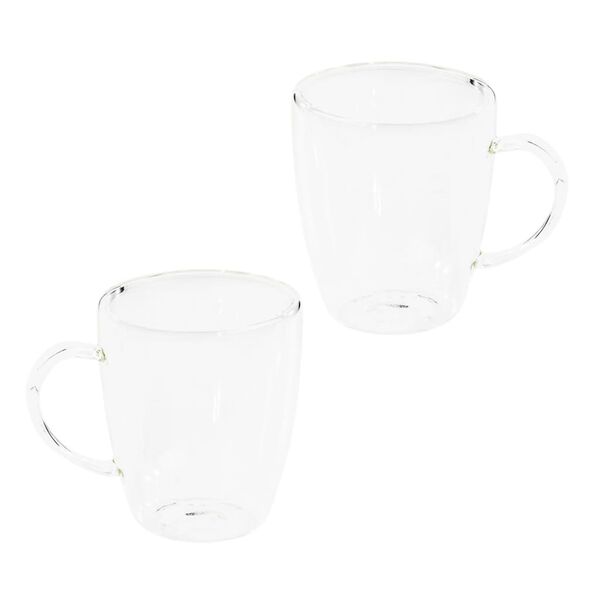 HI Ensemble de verres &agrave; cappuccino 2 pcs 270 ml transparent