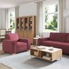 vidaXL Canap&eacute; 3 pcs Bordeaux 220 x 80 x 84 cm Tissu en lin m&eacute;lang&eacute;