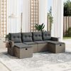 vidaXL Salon de jardin 6 pcs avec coussins gris r&eacute;sine tress&eacute;e