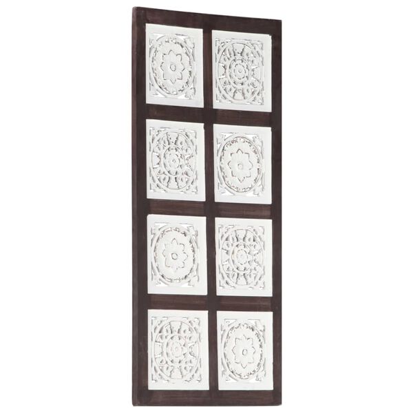 vidaXL Panneau mural sculpt&eacute; &agrave; la main MDF 40x80x1,5cm Marron et blanc
