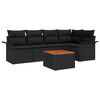 vidaXL Ensemble de canap&eacute; de jardin 6 pc Noir polyrotin