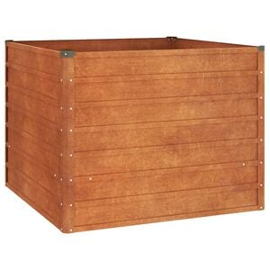vidaXL Lit sur&eacute;lev&eacute; de jardin rouill&eacute; 100x100x77 cm acier corten