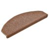 vidaXL Tapis d'escalier 15 pi&egrave;ces 65 x 24 x 4 cm Marron Demi-rond Grand