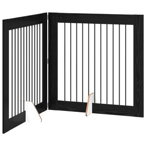 vidaXL Porte de chien pliable avec supports 2 pc Ch&ecirc;ne noir 200,5 cm