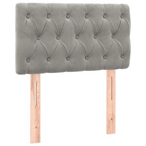 vidaXL T&ecirc;te de lit Gris clair 80x7x78/88 cm Velours