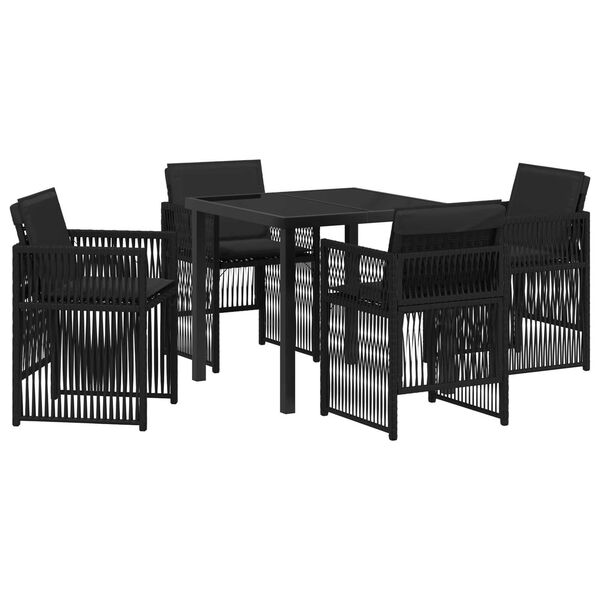 vidaXL Ensemble de salle &agrave; manger pour jardin 5 pcs Noir