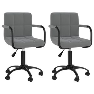 vidaXL Chaises pivotantes &agrave; manger lot de 2 gris fonc&eacute; velours