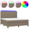 vidaXL Sommier &agrave; lattes de lit et matelas et LED Taupe 180x200cm Tissu