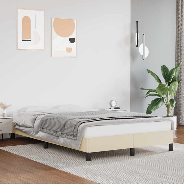 vidaXL Cadre de lit sans matelas cr&egrave;me 120x190 cm similicuir