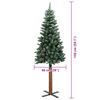 vidaXL Sapin de Noël mince Vert 150 cm PVC et bois de pin massif