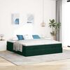 vidaXL Cadre de lit ottoman avec matelas vert fonc&eacute; 160x200 cm velours