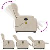 vidaXL Fauteuil inclinable de massage électrique beige microfibres