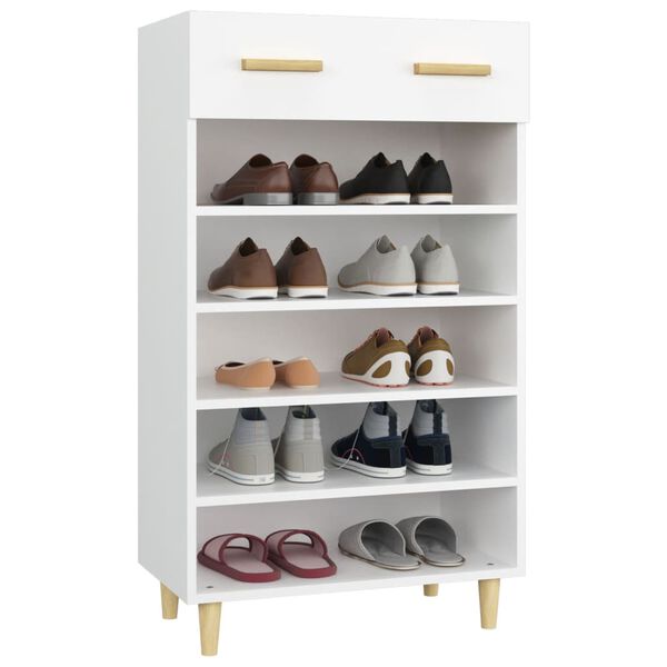 vidaXL Armoire à chaussures Blanc 60x35x105 cm Bois d'ingénierie