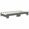 vidaXL Lit de jour avec gigogne et matelas gris foncé 90x200 cm tissu