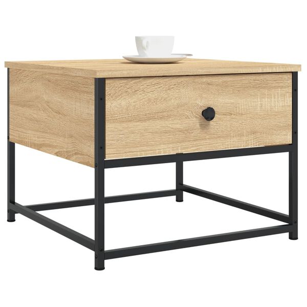vidaXL Table basse ch&ecirc;ne sonoma 51x51x40 cm bois d'ing&eacute;nierie