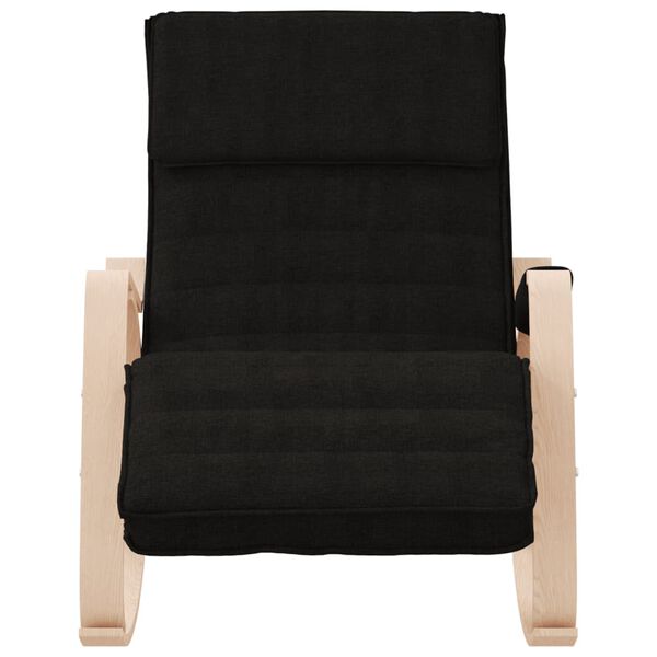 vidaXL Chaise à bascule Noir Tissu