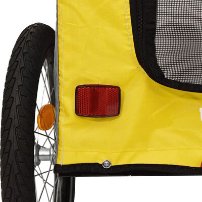 vidaXL Remorque de vélo pour animaux de compagnie jaune et gris