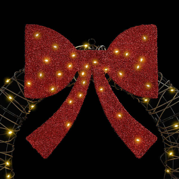 vidaXL Couronne avec 60 LED Blanc chaud 75 cm Rotin